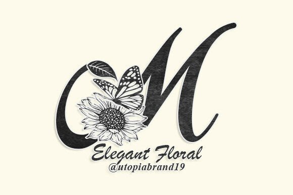 Elegant Floral Monogram: A Design Asset for Botanical Branding