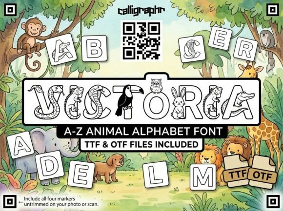 Victoria: Where Wildlife Meets Typography in a Playful Design Asset